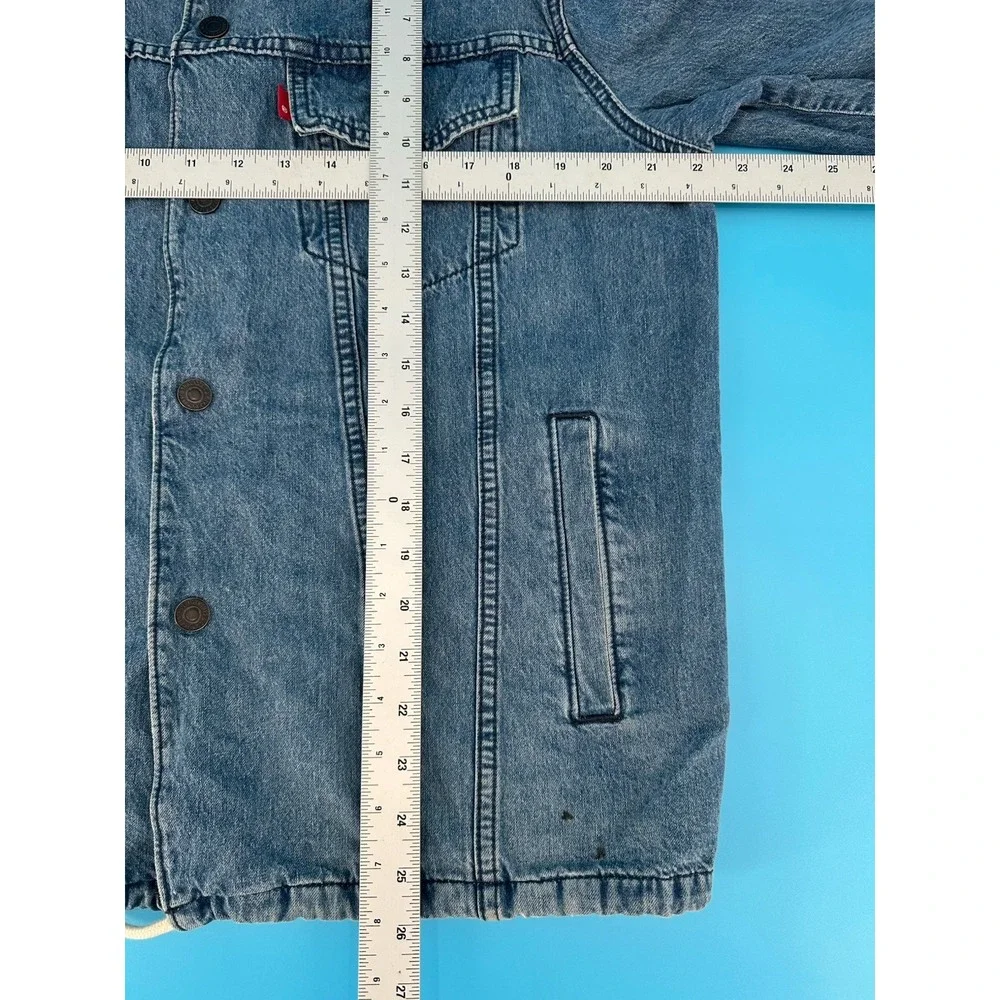 RARE Levi Strauss BIG E Premium Denim Jacket Men's Size M Trucker Snap Med Wash‎